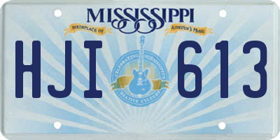 MS license plate HJI613