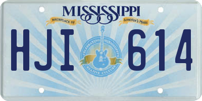 MS license plate HJI614