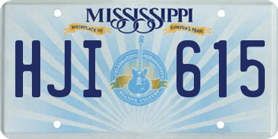 MS license plate HJI615