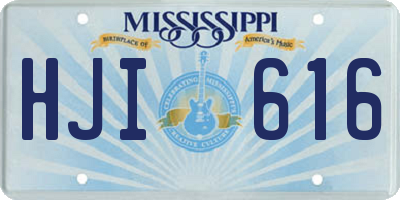 MS license plate HJI616