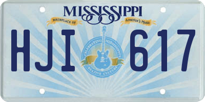 MS license plate HJI617