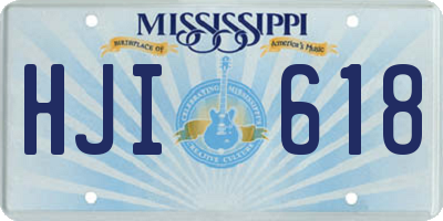 MS license plate HJI618