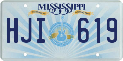 MS license plate HJI619