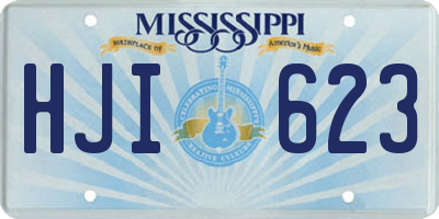 MS license plate HJI623