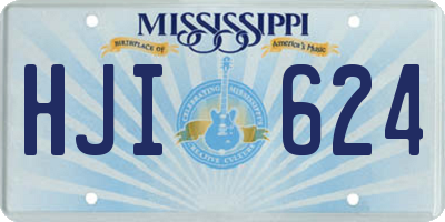 MS license plate HJI624