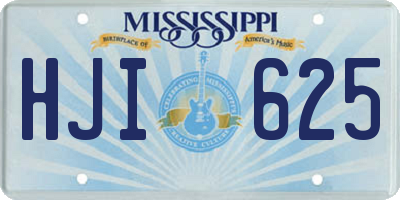 MS license plate HJI625