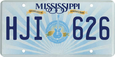 MS license plate HJI626