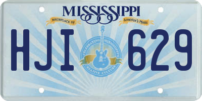 MS license plate HJI629