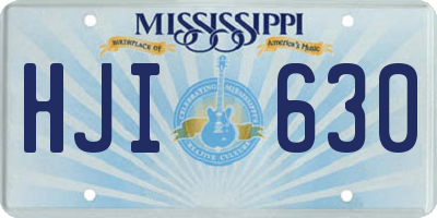 MS license plate HJI630