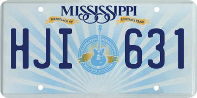 MS license plate HJI631