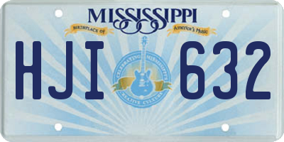 MS license plate HJI632