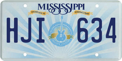 MS license plate HJI634