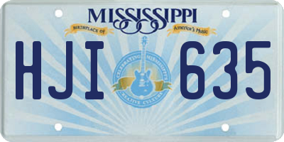 MS license plate HJI635