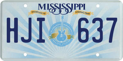 MS license plate HJI637