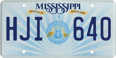 MS license plate HJI640