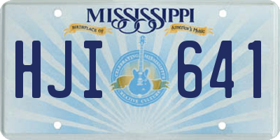 MS license plate HJI641