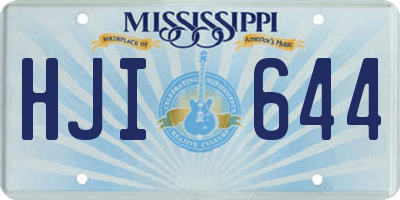 MS license plate HJI644
