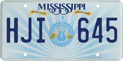 MS license plate HJI645