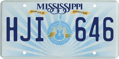 MS license plate HJI646