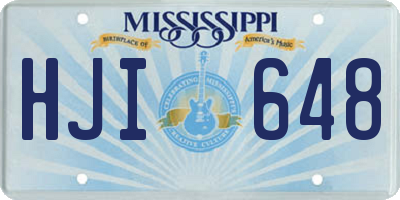MS license plate HJI648