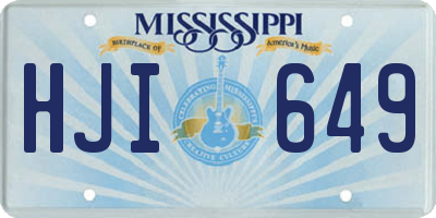 MS license plate HJI649