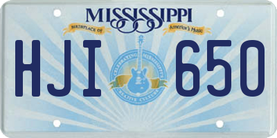 MS license plate HJI650