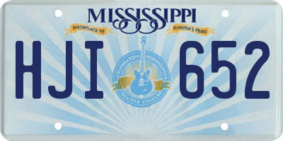 MS license plate HJI652