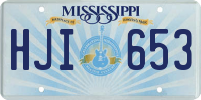 MS license plate HJI653