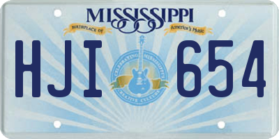 MS license plate HJI654