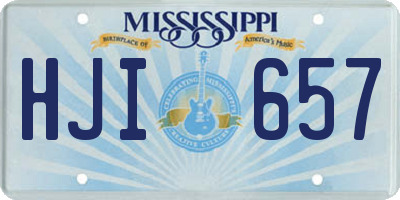 MS license plate HJI657