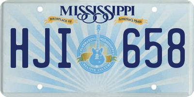 MS license plate HJI658