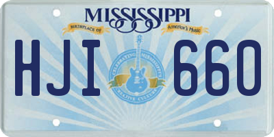 MS license plate HJI660