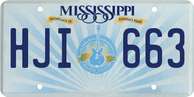 MS license plate HJI663