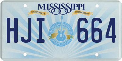 MS license plate HJI664