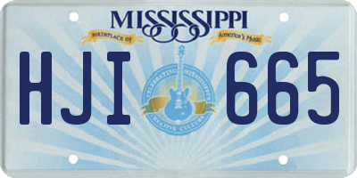MS license plate HJI665