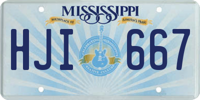 MS license plate HJI667