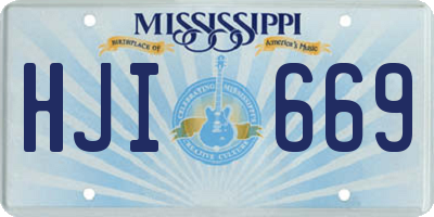 MS license plate HJI669