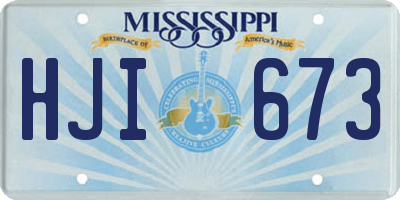 MS license plate HJI673