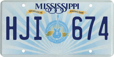 MS license plate HJI674