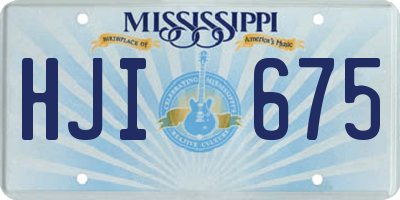 MS license plate HJI675