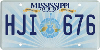 MS license plate HJI676