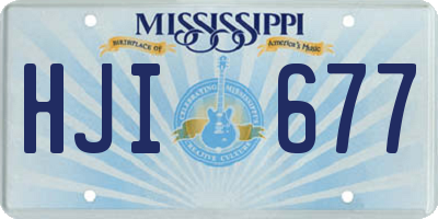 MS license plate HJI677