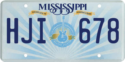 MS license plate HJI678