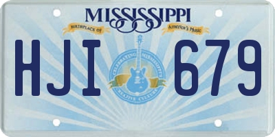 MS license plate HJI679