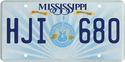 MS license plate HJI680