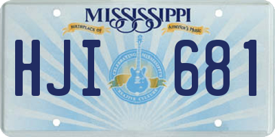 MS license plate HJI681