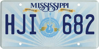 MS license plate HJI682
