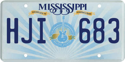 MS license plate HJI683