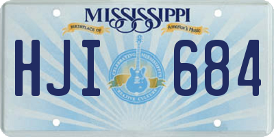 MS license plate HJI684