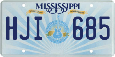 MS license plate HJI685
